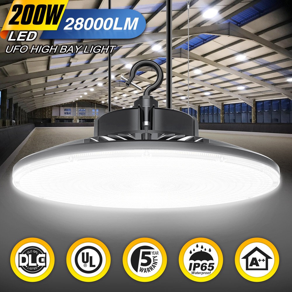 200W UFO LED High Bay Light Factory Warehouse Industrial Shop Lighting Fixture