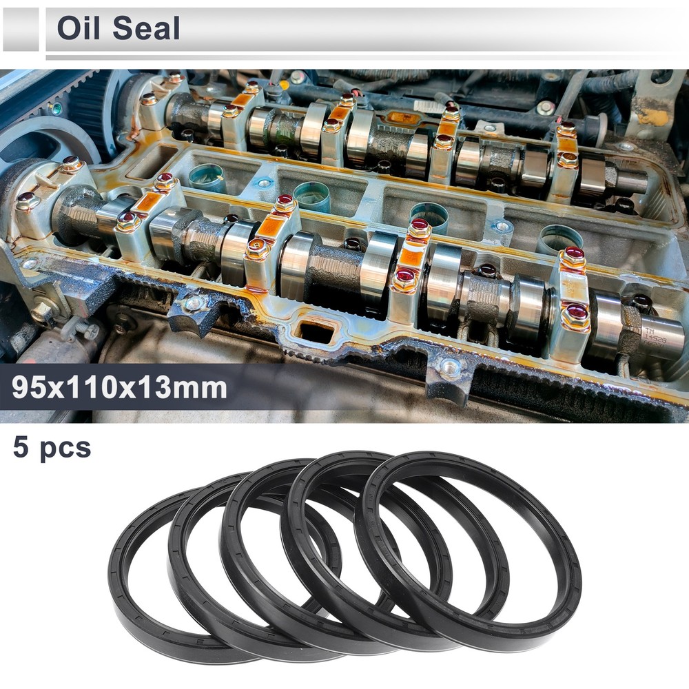 Nitrile Rubber Oil Seal Ring 95x110x13mm Black Rotary Shaft Seal 5 Pcs