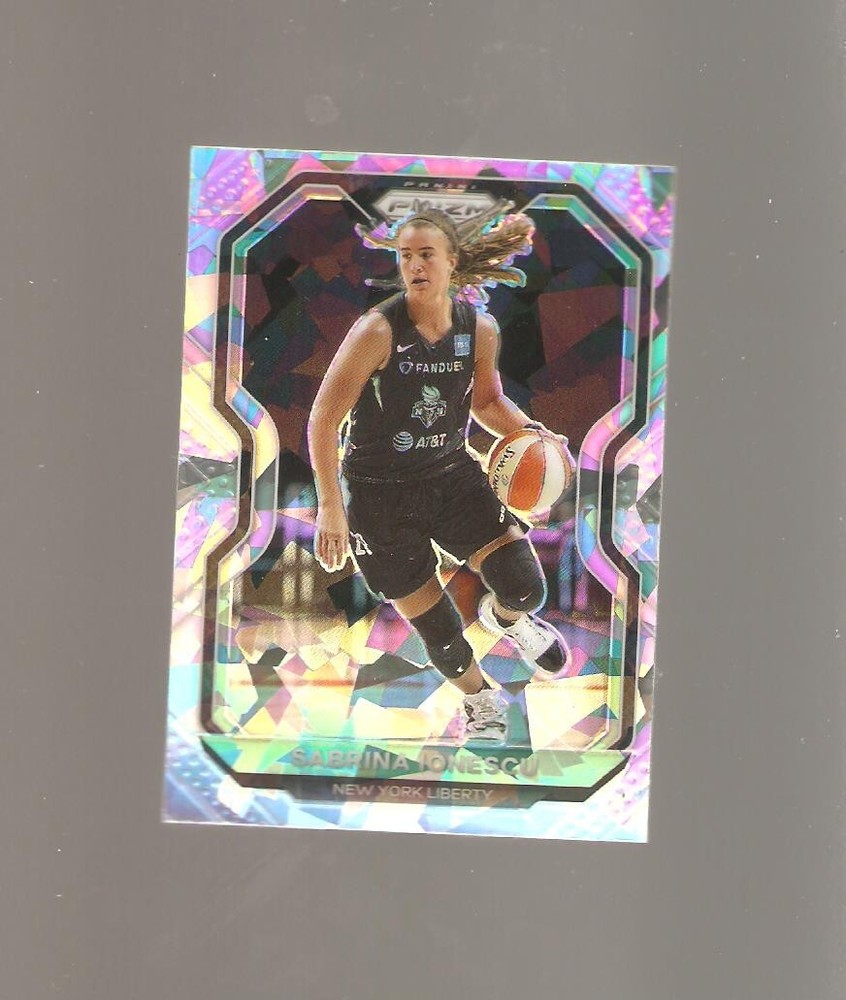 sabrina ionescu 2021 panini wnba   prizm cracked ice  card,