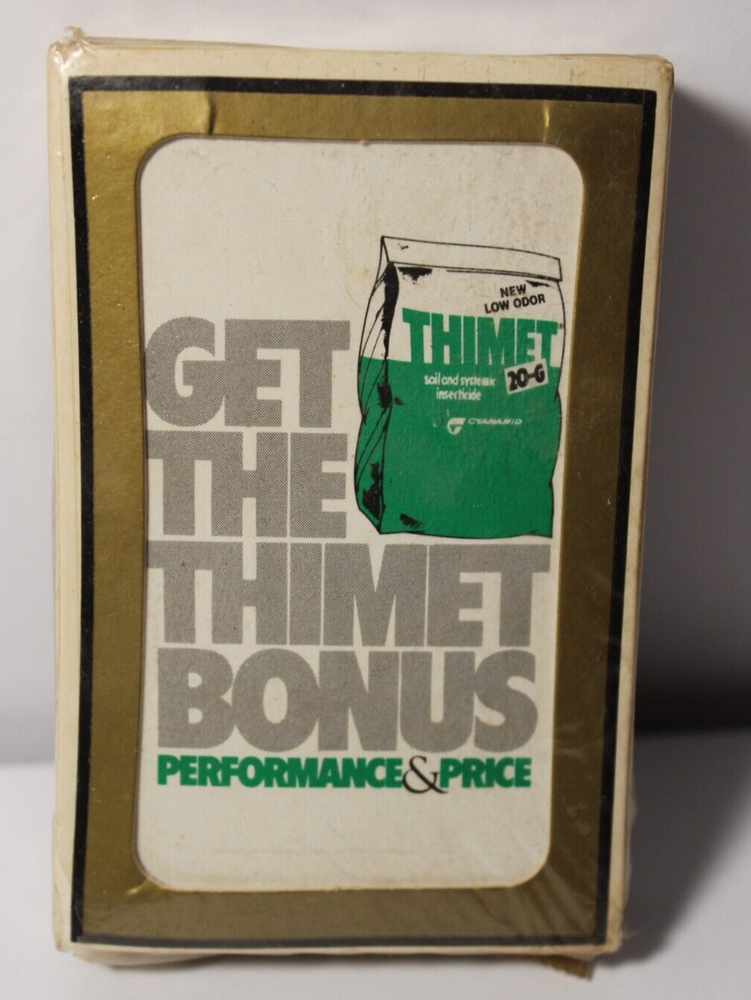 1980s SEALED NEW VINTAGE THIMET 20-G INSECTICIDE FARM ADVERTISING PLAYING CARDS