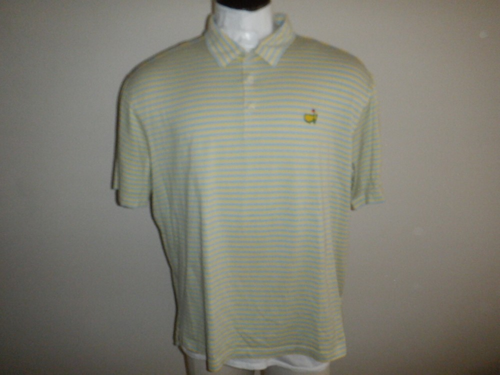 Men's Bobby Jones MASTERS sz XL Yellow SS Italian Made Polo Shirt MASTERS GOLF