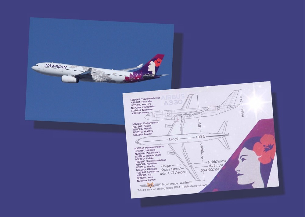 Hawaiian Air Airbus A330 Trading Cards - Set of 50 - FREE SHIPPING