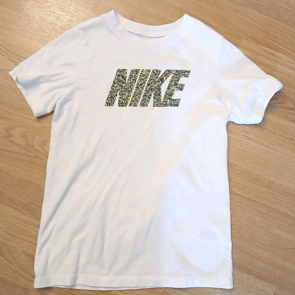 NIKE T Shirt Boy's Medium Logo White Tee