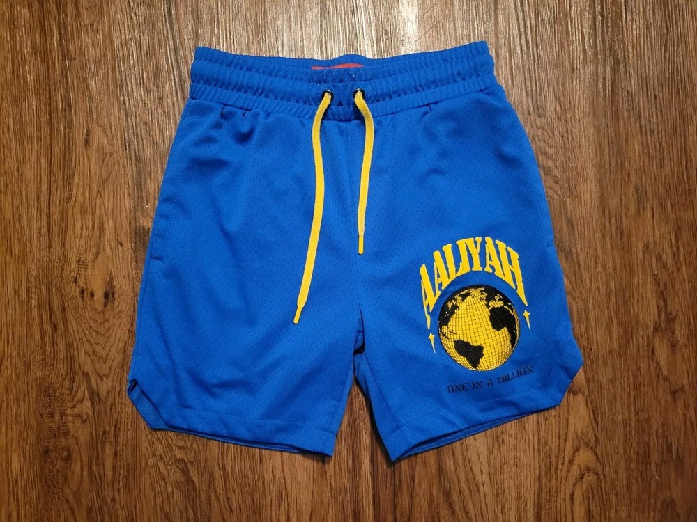 Aaliyah x Shoe Palace Basketball Shorts Blue Sz Small Streetwear Music R&B Band-image