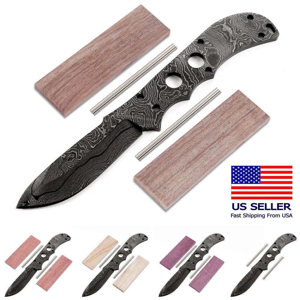 Damascus Knife Making Kit - Mamba - (8 Handle Options) - DIY Blade Kit