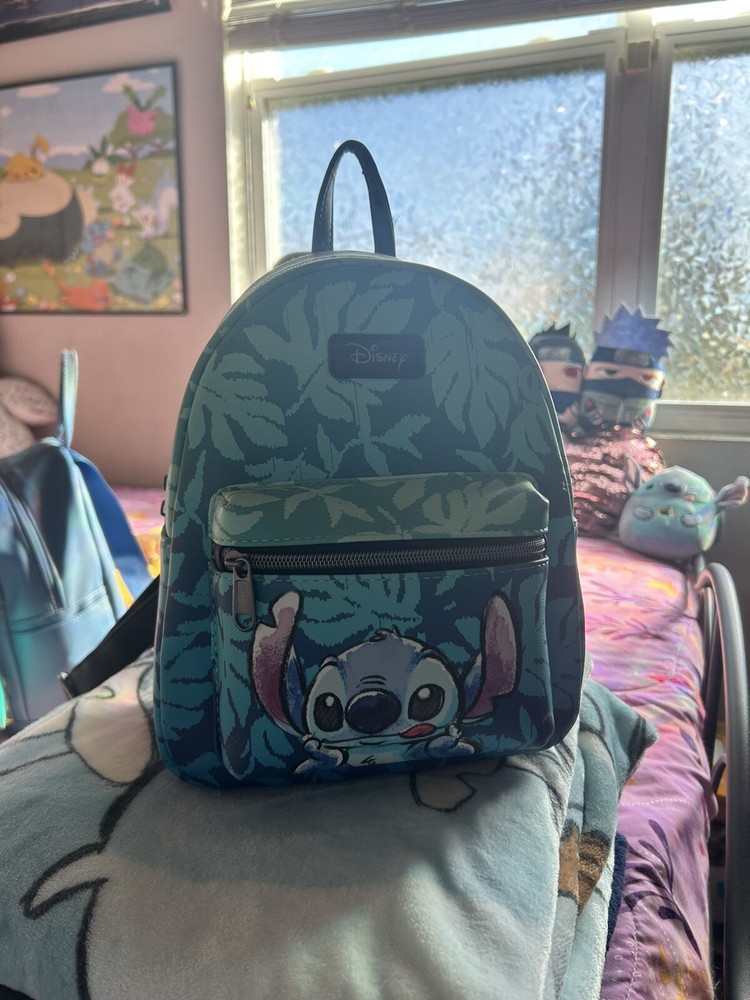 Lilo & Stitch DISNEY Blue Tropical Leaves Mini Backpack Bag