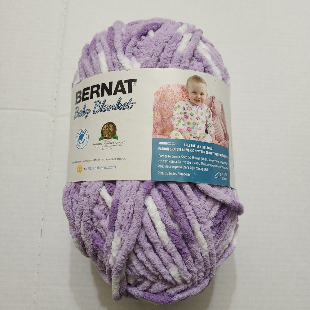 Bernat Baby Blanket Yarn Color Violet Posie 10.5 Oz