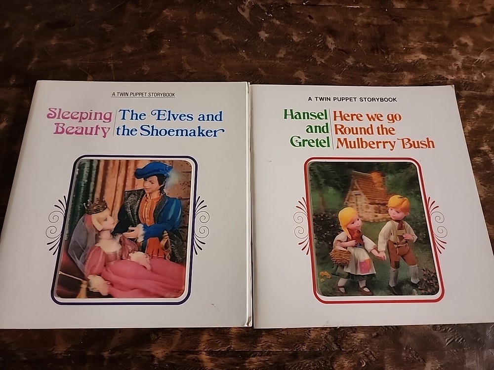 Twin Puppet Story Books Set Of 2 Sleeping Beauty & Hansel & Gretel 1968/70
