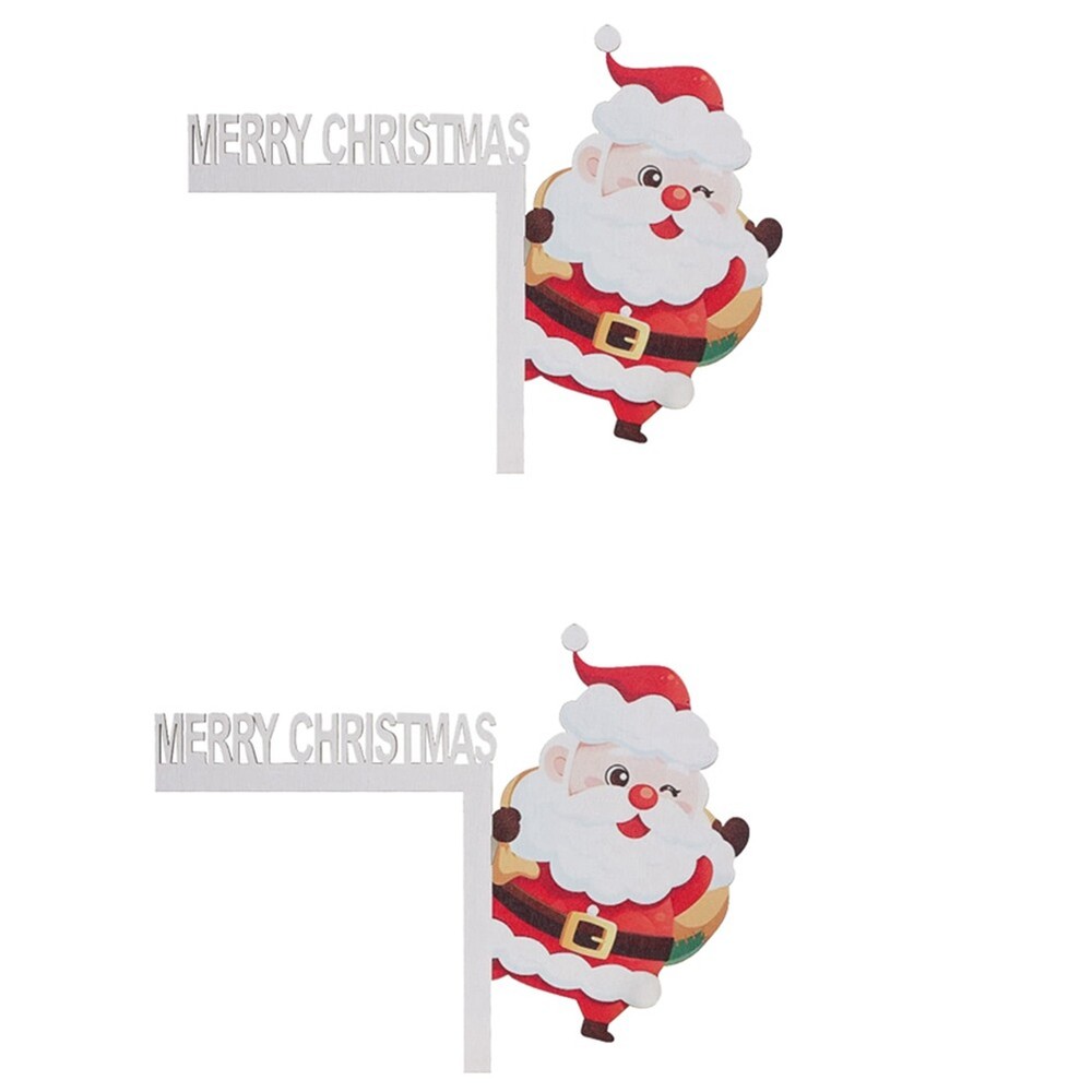 2PCS Christmas Door Frame Decorations Wooden for Xmas Home Doors Windows7657
