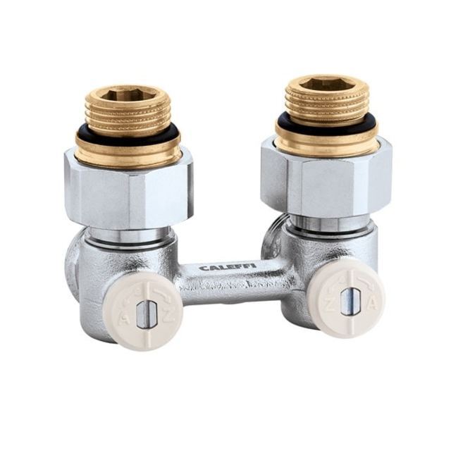 Caleffi 301140 Two-pipe Angled Panel Radiators Valve - Stainless Steel