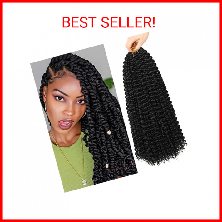 Ubeleco Passion Twist Hair 18 Inch 132 Strands Water Wave Crochet Hair Long Curl