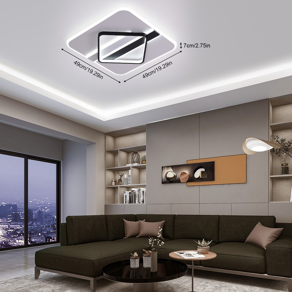 Modern LED Ceiling Light 3 Color Changing Light for Living Room Chandelier