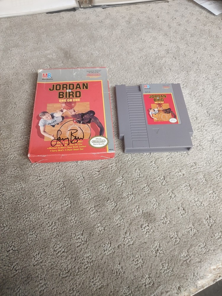 Larry Bird autographed Michael Jordan vs Bird Nintendo Game Beckett certified