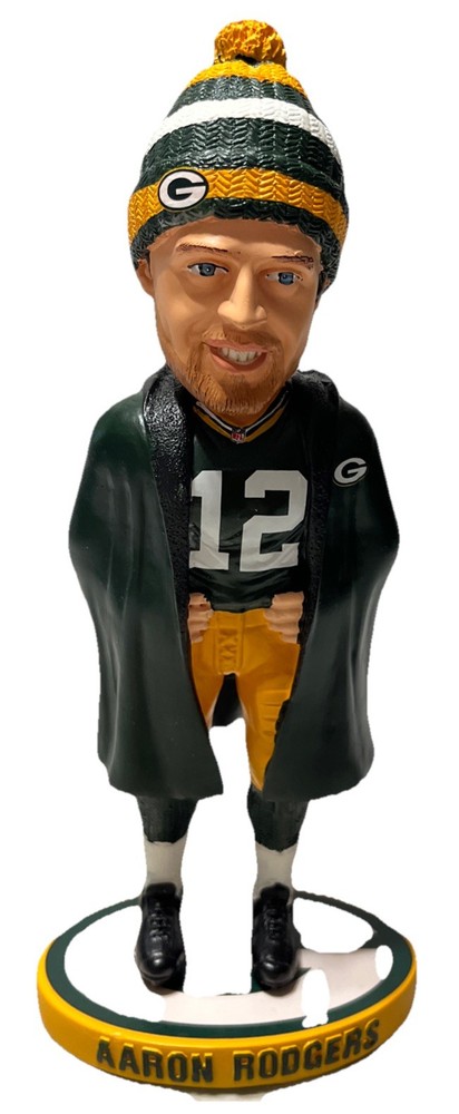 Aaron Rodgers Green Bay Packers Bobblehead with Coat and Cap Limited 500-image