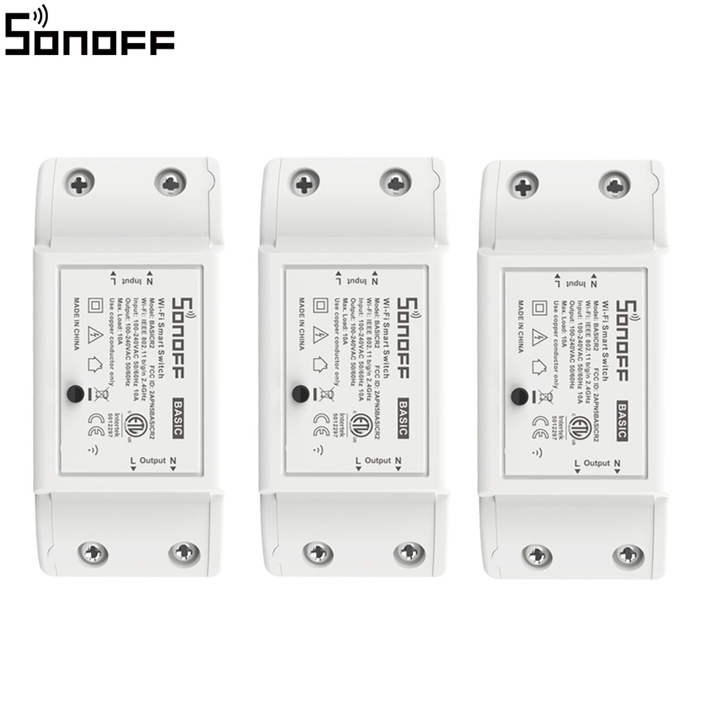 SONOFF WiFi Wireless Smart Switch Module 1-3-Packs Light Switch for Alexa/Google