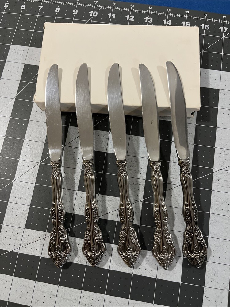 Oneida Cube Mark Michelangelo (5) Dinner Knives Stainless Flatware Replacement