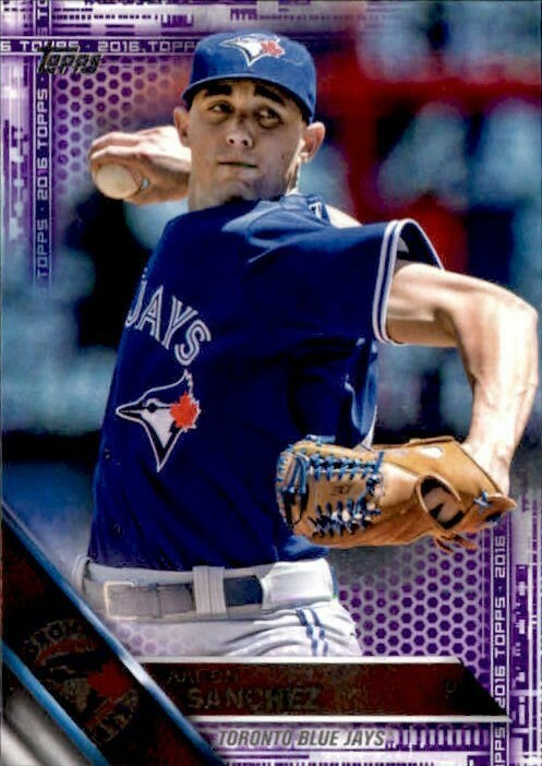 Aaron Sanchez 2016 Topps Series 1 Toys R Us Purple Parallel #113 Baseball Card-image