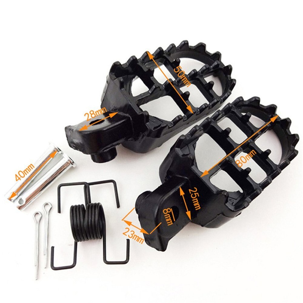 Motorcycle Motocross Wide Fat Foot Pegs Footrest Footpegs Black Aluminum 2PCS