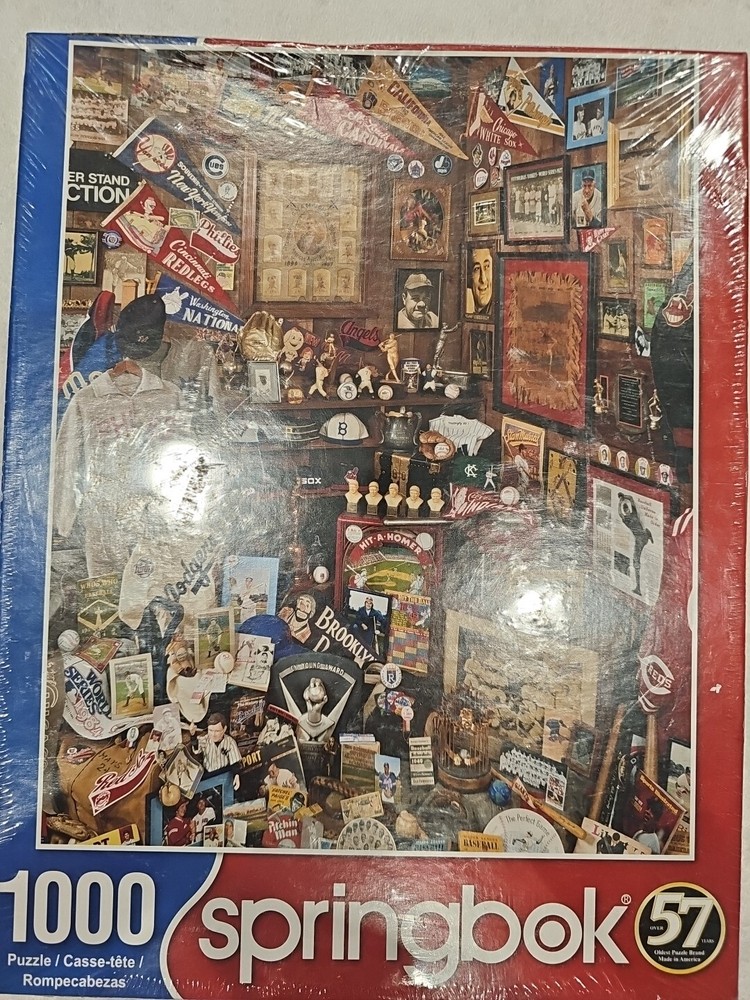 Puzzle Baseball Memorabilia Springbok 1000 Pieces  Dodgers Yankees Phillies NEW