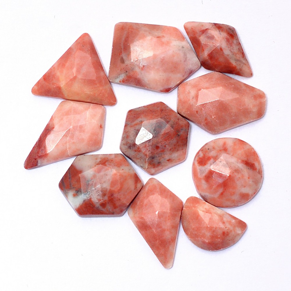 Natural Red Jasper Rose Cut Loose Gemstones 10mm-15mm High Quality Untreated