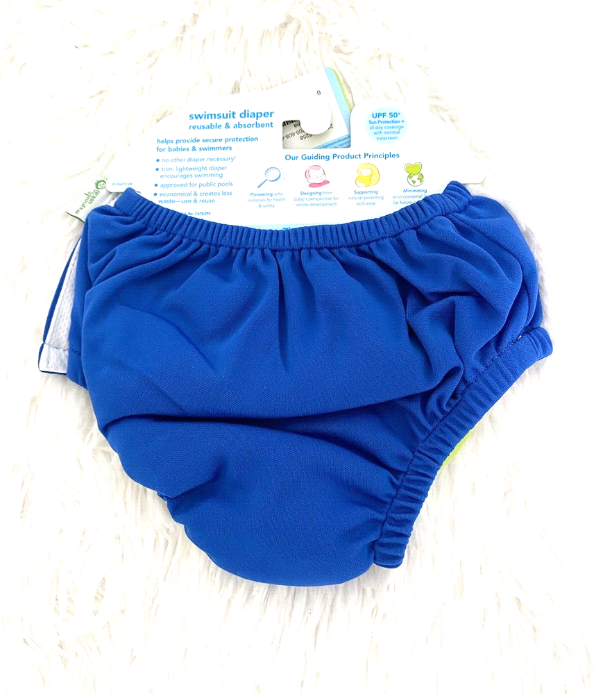 Green Sprouts Swimsuit Diaper Boys Size 12 Months Blue Reusable Beach Swim