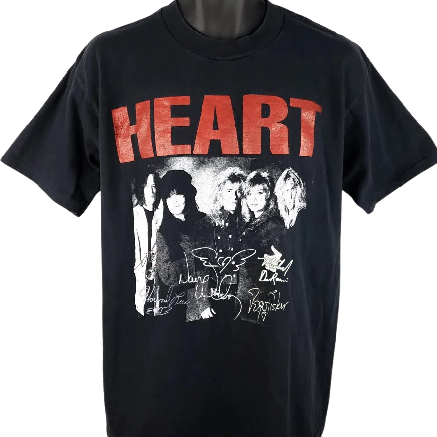 Vintage Black Hot Heart Band Members T-Shirt All Sizes Perfect Gift