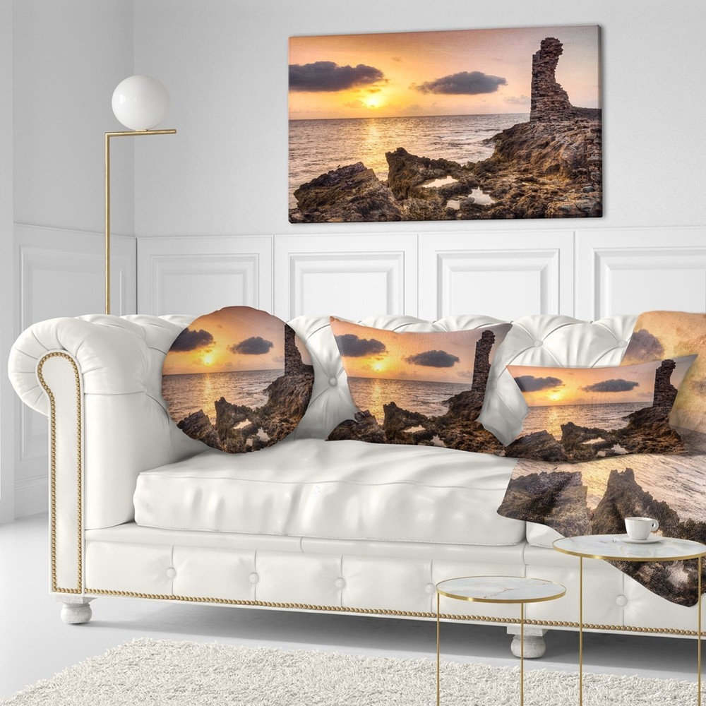 Designart 'Historic Ruins at Sunset Africa' Seashore Throw
