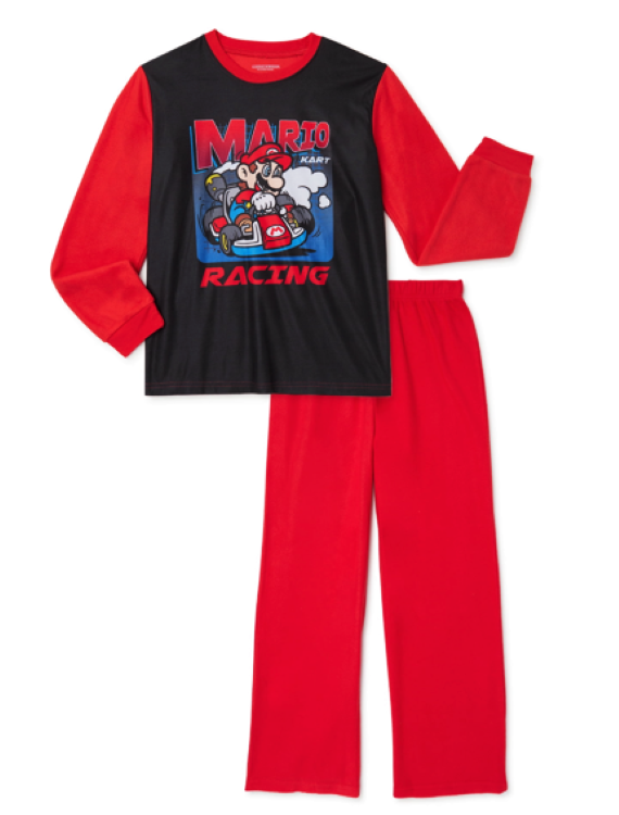 SUPER MARIOKART Fleece Pajamas Sleepwear Set Boys Size 4-5, 6-7, 8 or 10-12 NWT