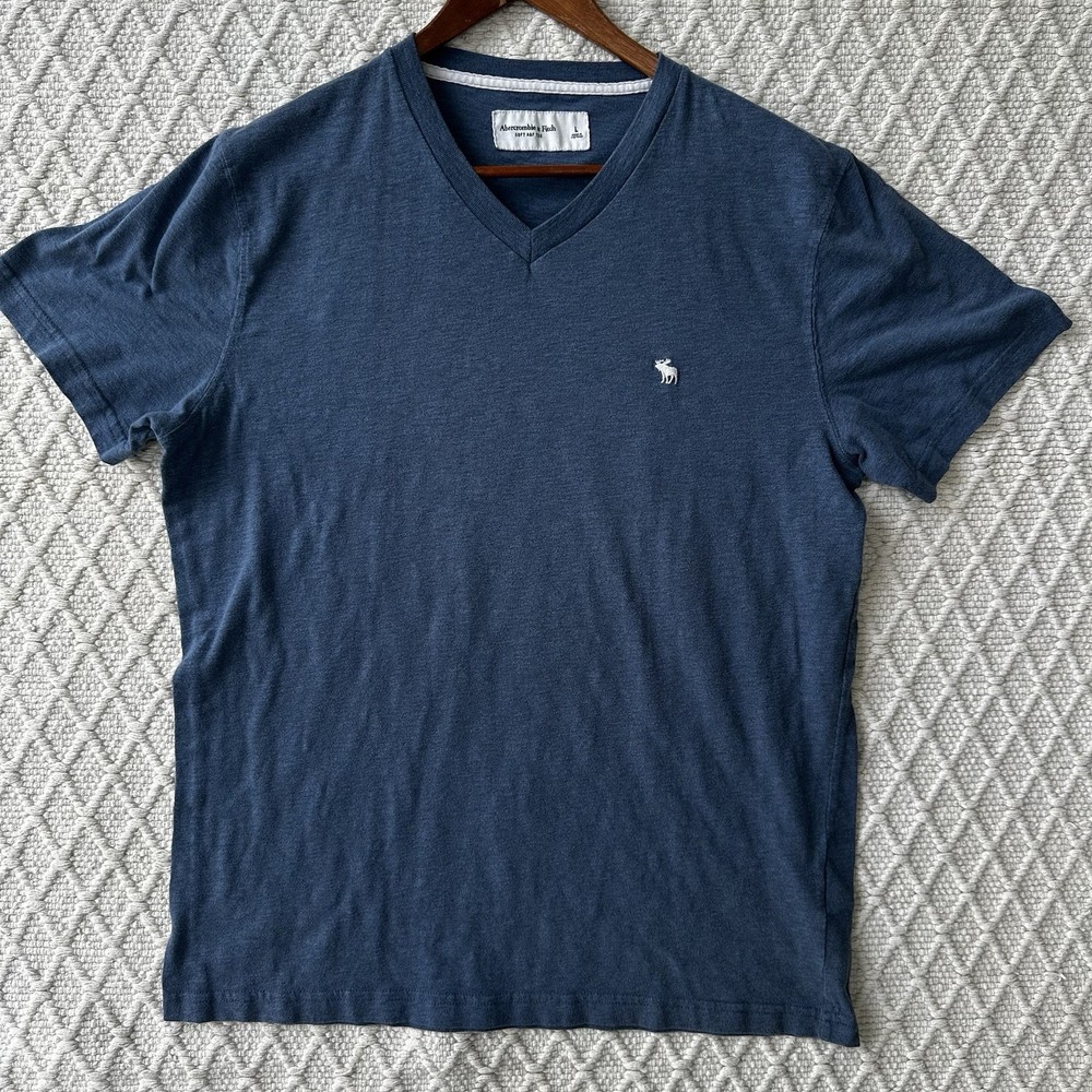 Abercrombie & Fitch Soft A&F Tee Men's Size L T-Shirt Pinkish Cream Moose Logo-image