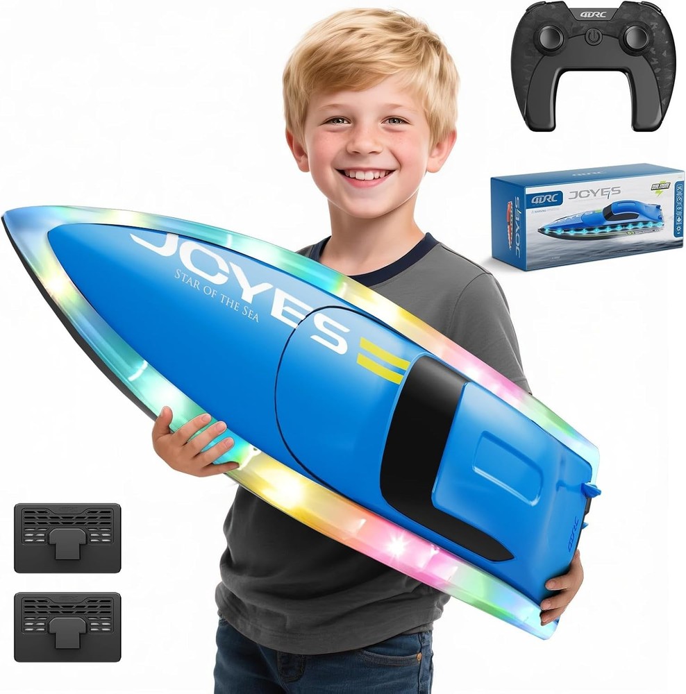 RC Boat with LED for Kids and Adults - Remote Control Boat for Pools and Lake