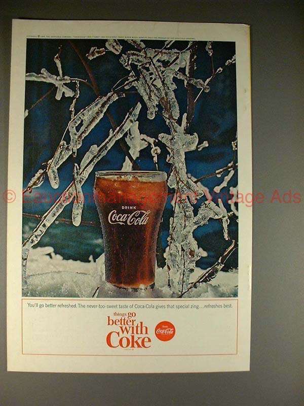 1964 Coke Coca-Cola Soda Ad, Youll Go Better Refreshed!