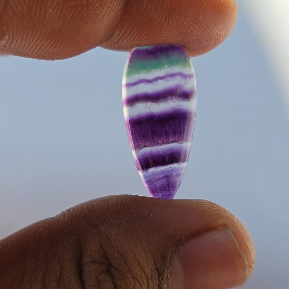 AAA+ Rainbow Fluorite Pear Loose Stone for Pendant Making-image