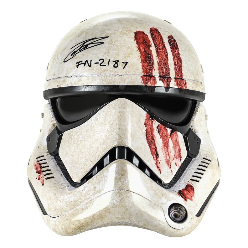 John Boyega Autographed Star Wars First Order Stormtrooper Bloody Helmet FN-2187
