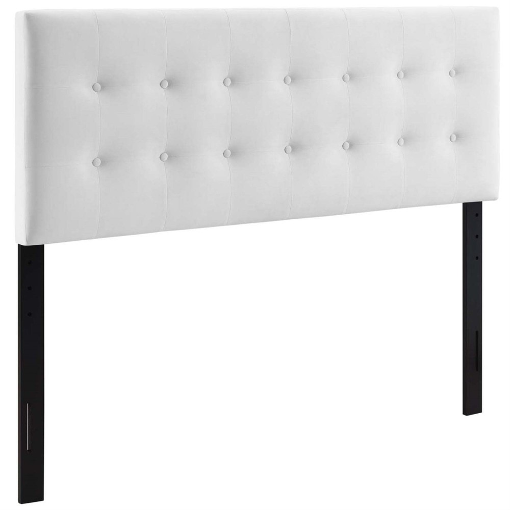 Emily Full-Size Biscuit Tufted Velvet Performance Upholstered Headboard