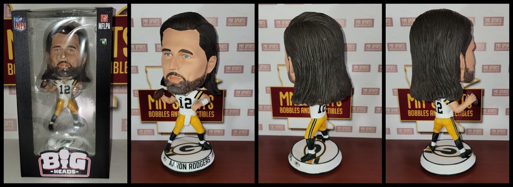 Aaron Rodgers Big Head Bobblehead Green Bay Packers FOCO Exclusive-image