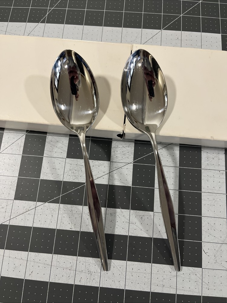 VTG Gorham Regatta Stainless Steel Serving Spoons Set of 2 Flatware Replacements