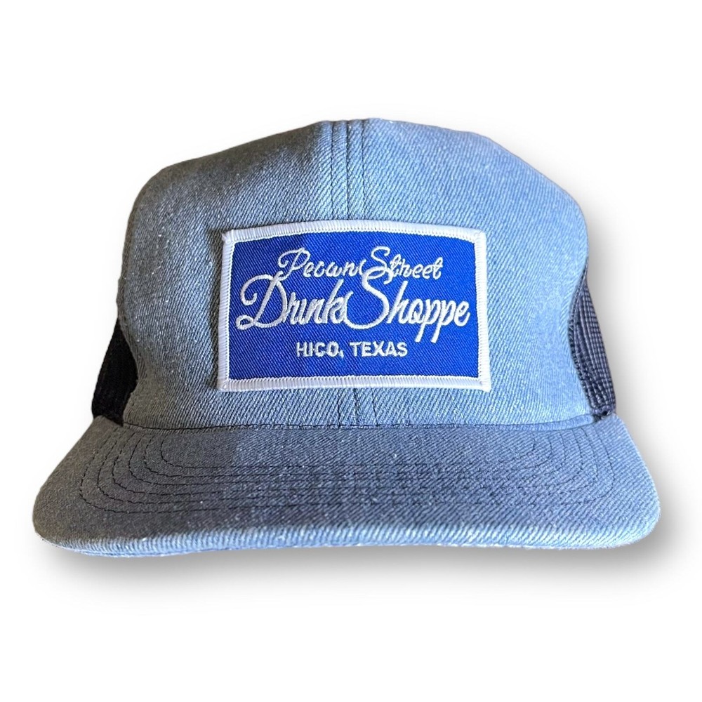 Pecan Street Drink Shoppe Trucker Hat Denim Mesh Snap Back Cap USA Made OSFM