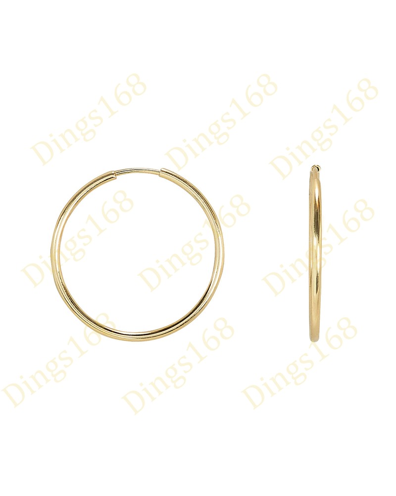 18K Gold Filled Lead-Free 18mm Endless Hoop Earrings  