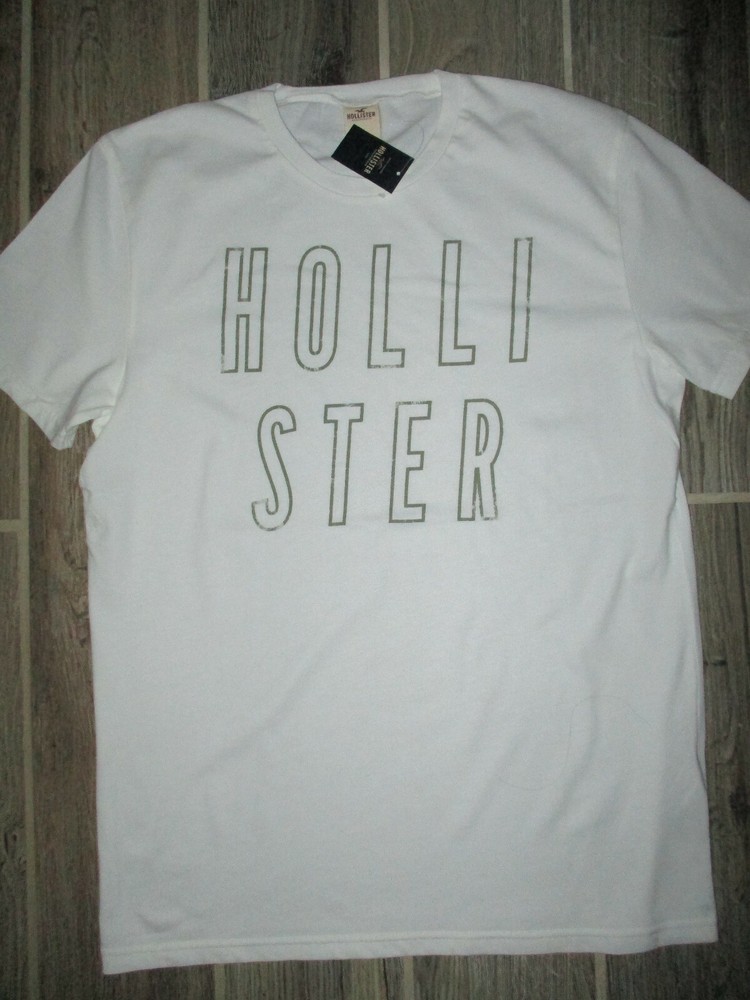 NWT HOLLISTER BY ABERCROMBIE MENS XL LITTLE HARBOR T-SHIRT WHITE SHORT SLEEVE-image