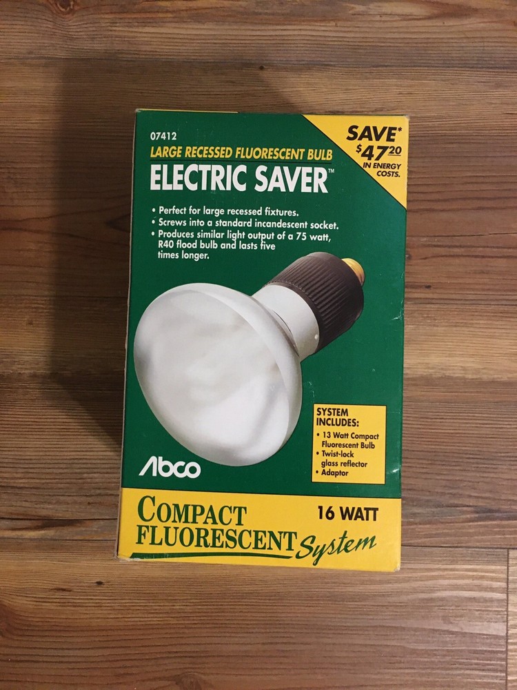 Abco 07411 Security Fluorescent Bulb Electric Saver System w/Reflector, Adaptor-image