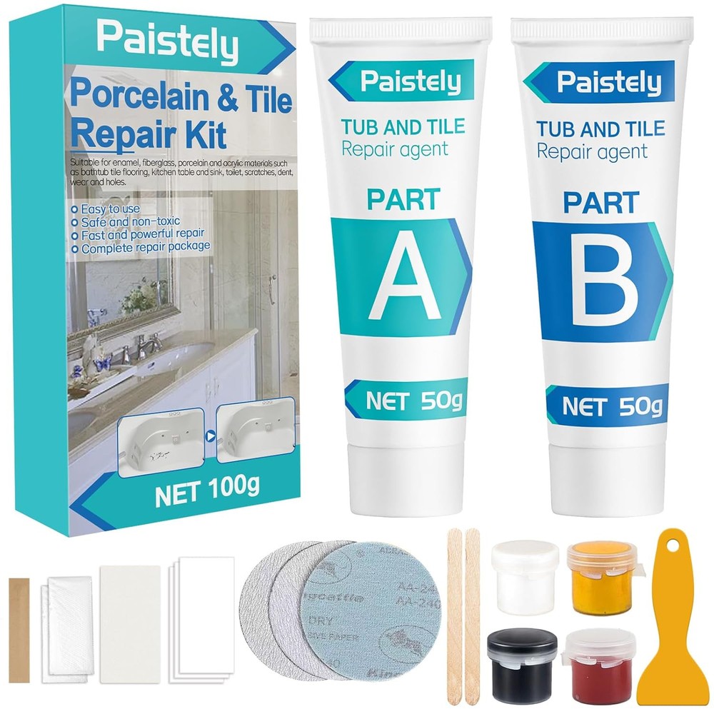 Porcelain Repair Kit for Tub Tile Shower Waterproof Fix