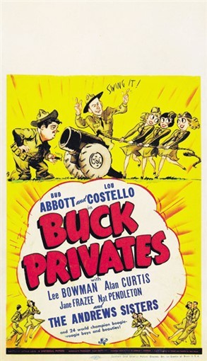 Vintage Buck Privates Abbott & Costello Movie Poster Print-image