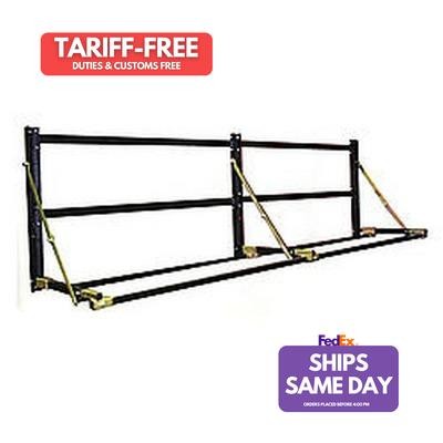 Black Steel Adjustable 64In Wide Pit-Pal 295 Tire Rack for Performance Parts