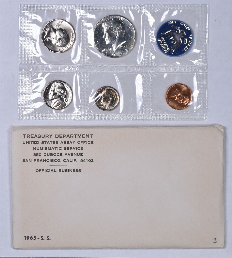 1965 SMS US Mint 5-Coin Set in Original Envelope