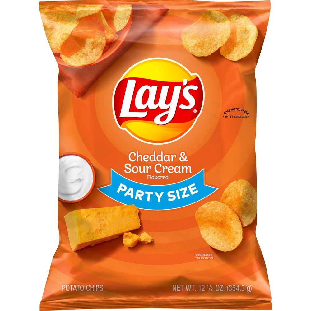 Cheddar Sour Cream Party Size Potato Chips 12.5 oz Bag