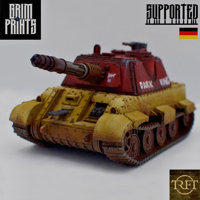 Grim Jagdtiger II Heavy Tank Destroyer proxy for Grimdark tabletop wargaming