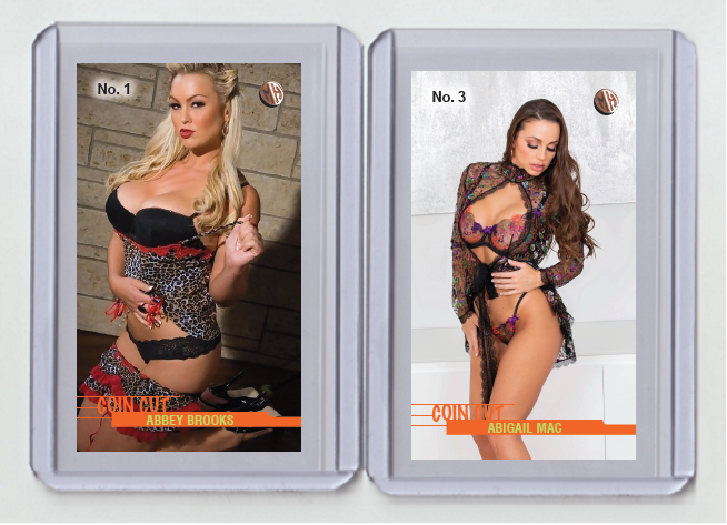 Abigail Mac rare MH Coin Cut #'d x/3 Tobacco card no. 3-image