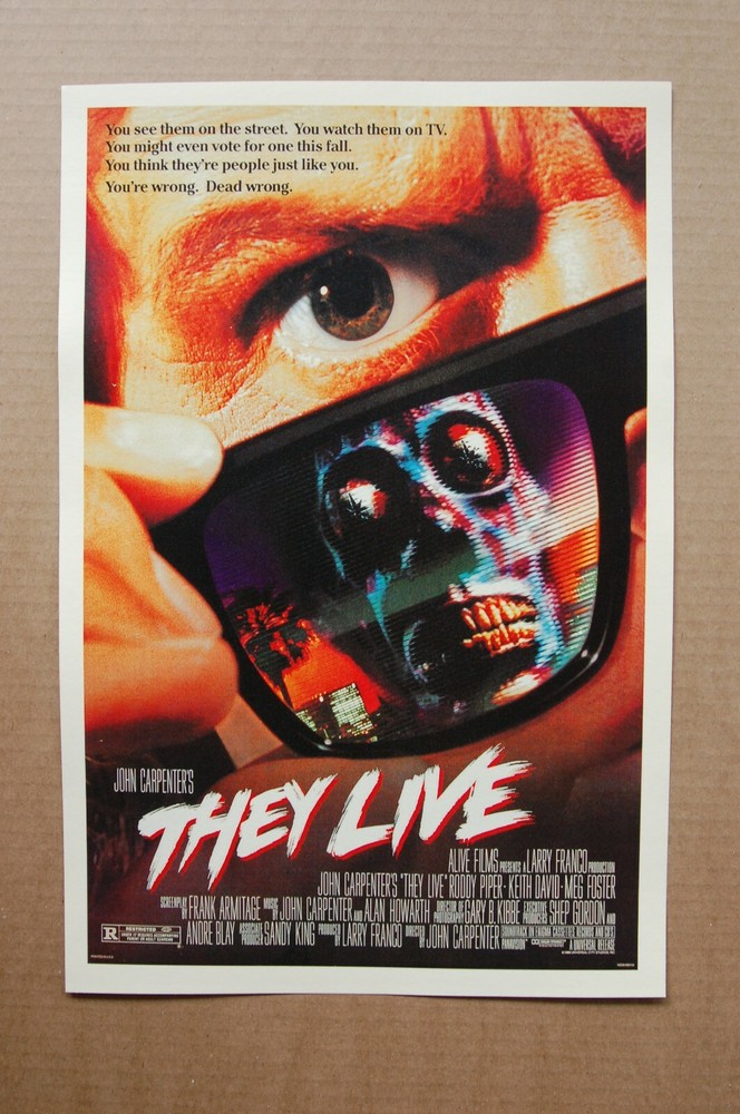 They Live vintage movie lobby card poster
