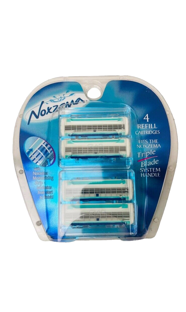 Noxzema 4 Pack Refill Cartridges For Triple Blade System Handle New Discontinued