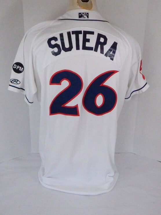 2019 Lakewood BlueClaws Tom Sutera #26 Game Used White Jersey DPM Patch  DP04909